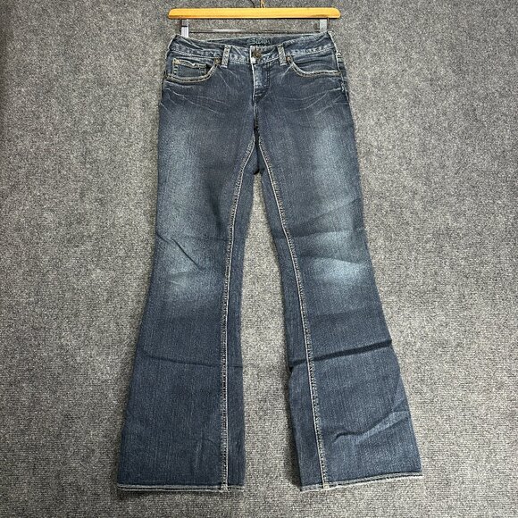 Silver Jeans Womens 28 Aiko Cotton Stretch Straight Leg Bootcut Frayed Hems - Picture 1 of 13